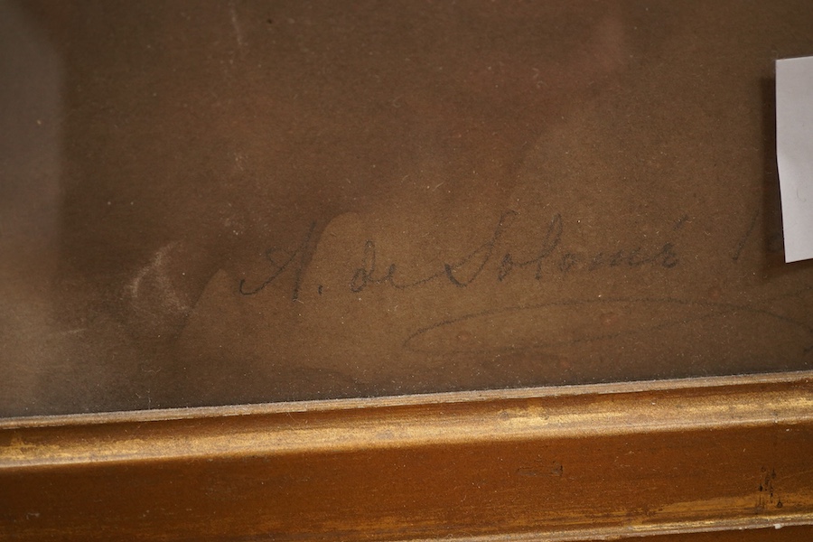 Mid 19th century English School, Portrait of an officer in uniform, indistinctly signed and dated 1866, pastel, 69 x 52cm, housed in a bird's eye maple framed